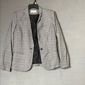 Calvin Klein Charcoal Checkered Blazer